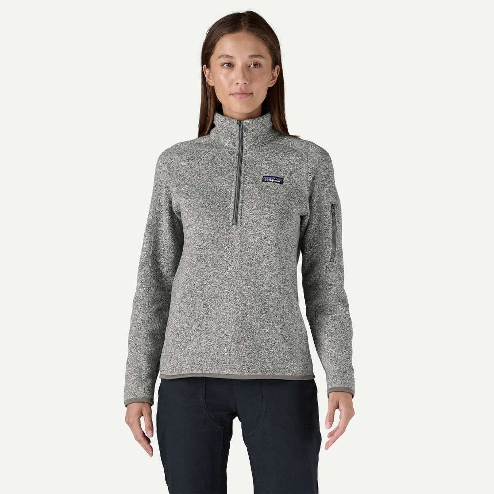 Patagonia Womens Better Sweater Quarter Zip Small Gray Fleece Zippered Pocket
